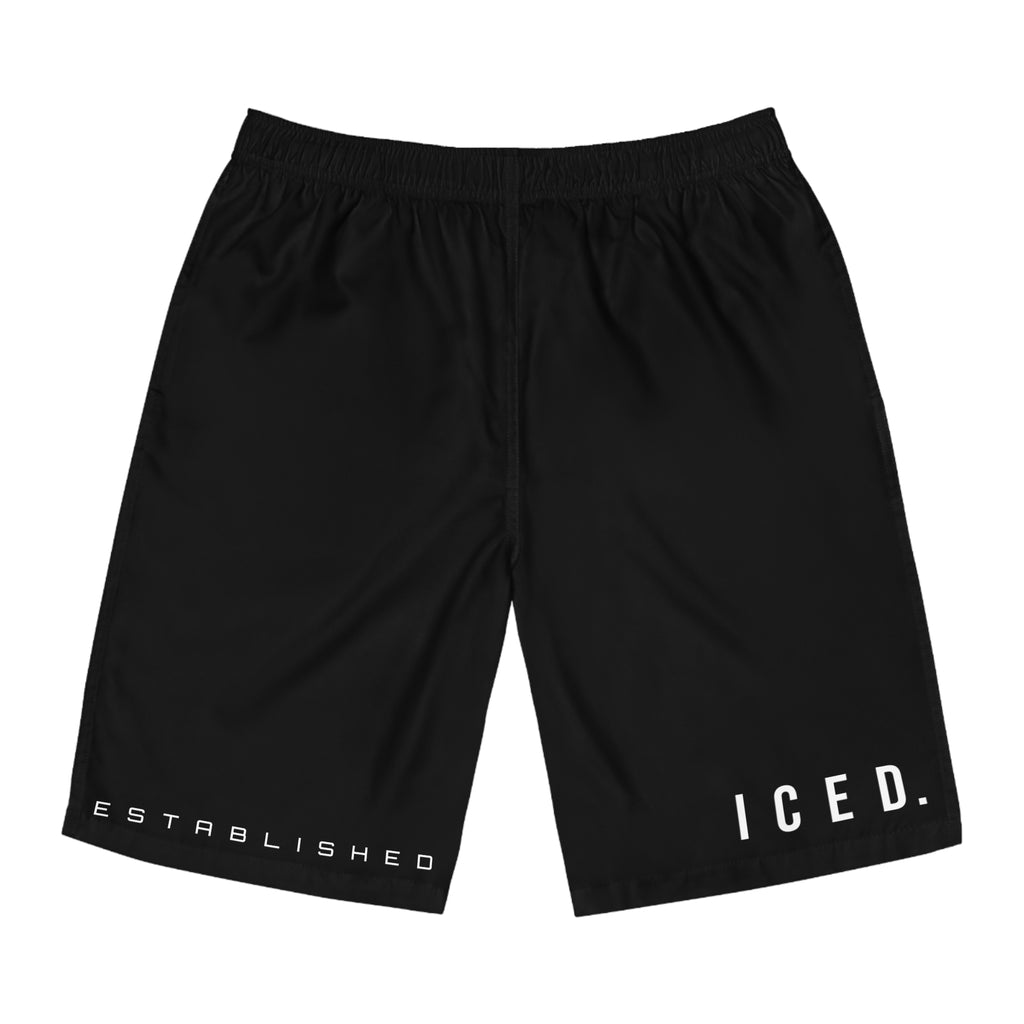 ICED. Established — Minimal  Men's Board Shorts Black
