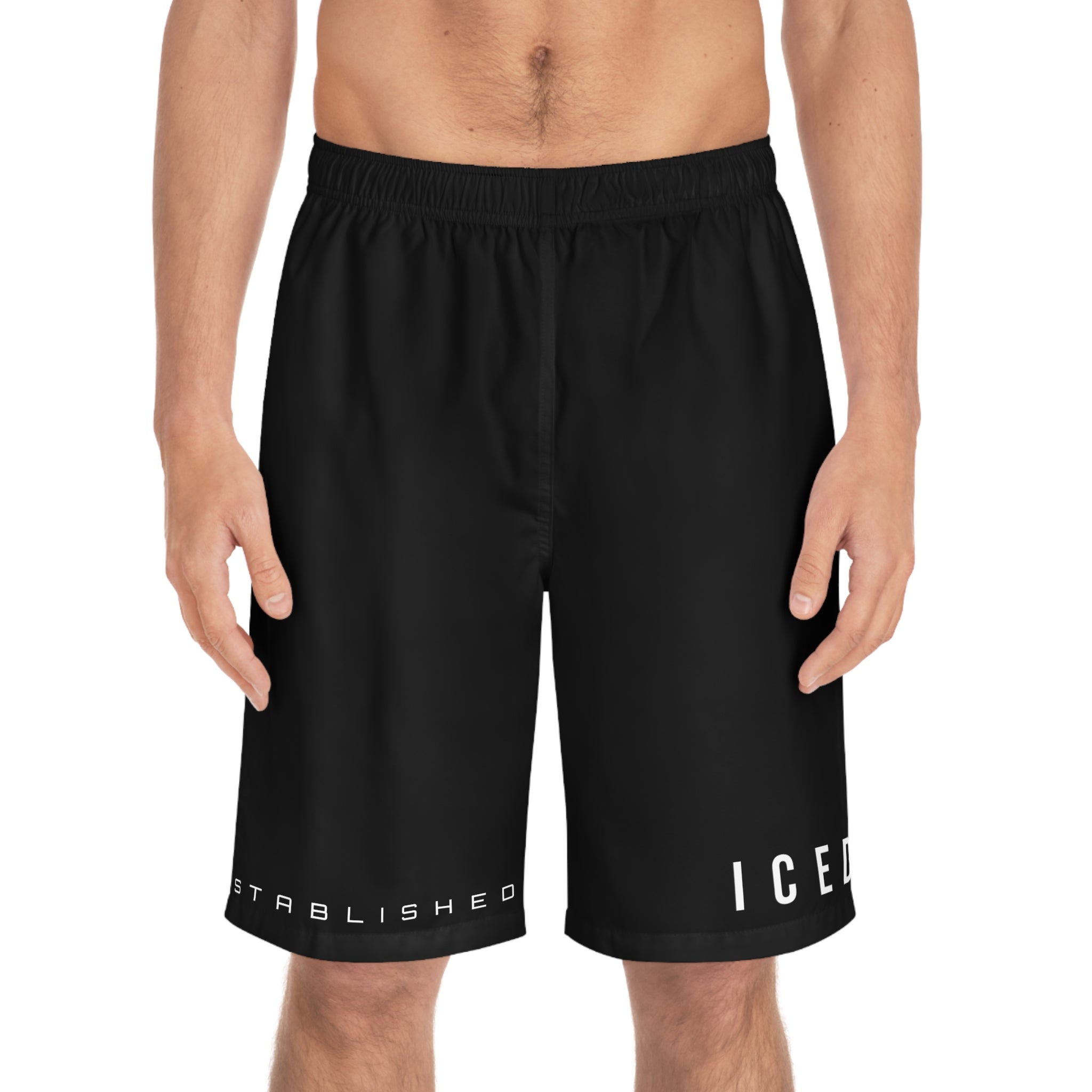 ICED. Established — Minimal  Men's Board Shorts Black